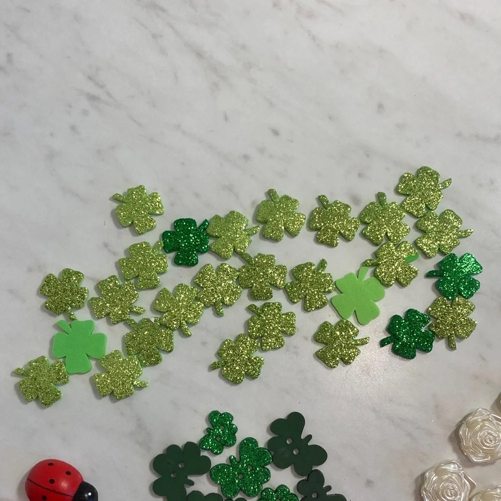 Scrapbooking Embellishments Ladybugs, Shamrocks, Roses, Grasshoppers